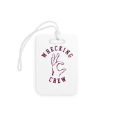 Luggage Tag - Maroon on White