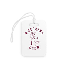 Luggage Tag - Maroon on White