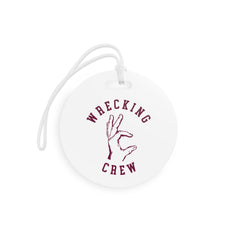 Luggage Tag - Maroon on White