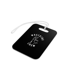 Luggage Tag - White on Black