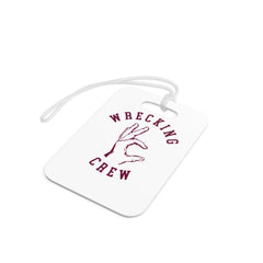 Luggage Tag - Maroon on White