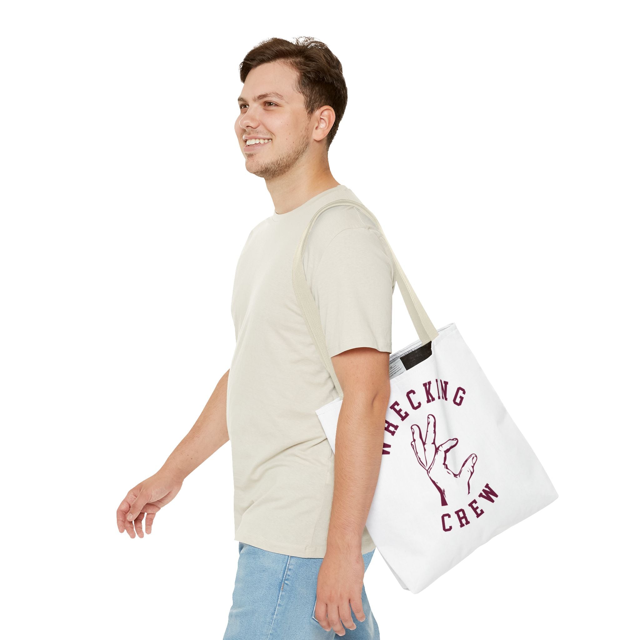 Tote Bag - Maroon on White