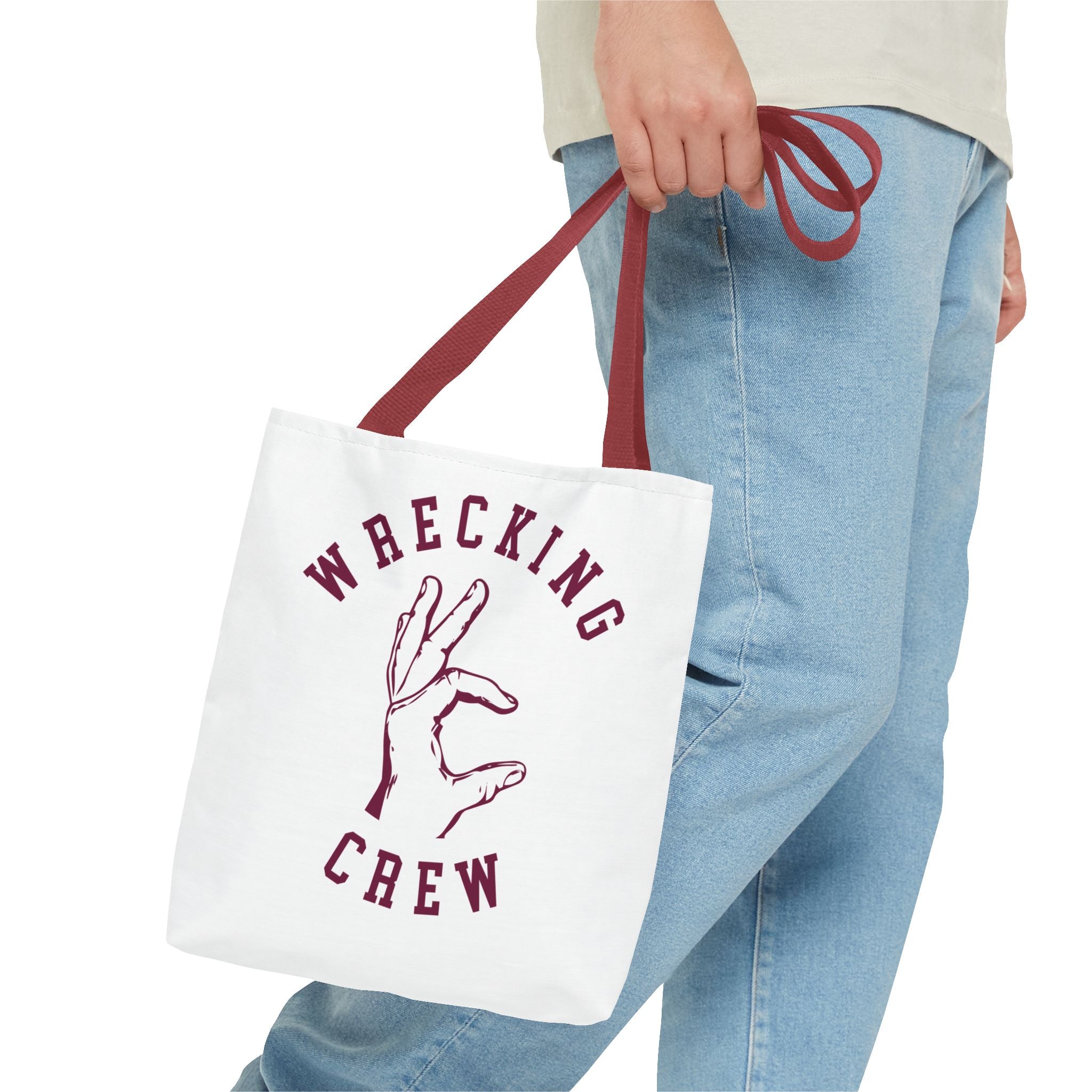 Tote Bag - Maroon on White