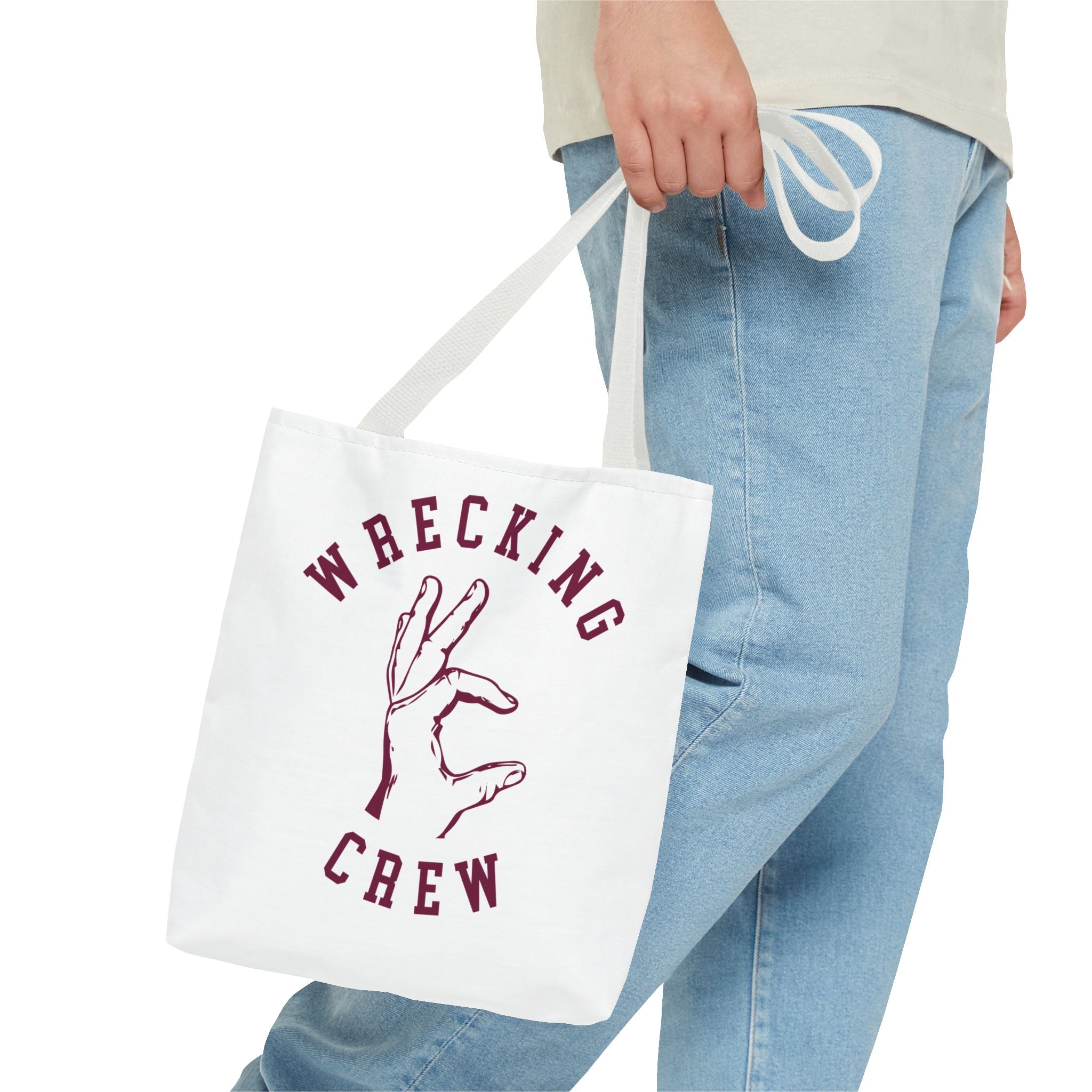 Tote Bag - Maroon on White