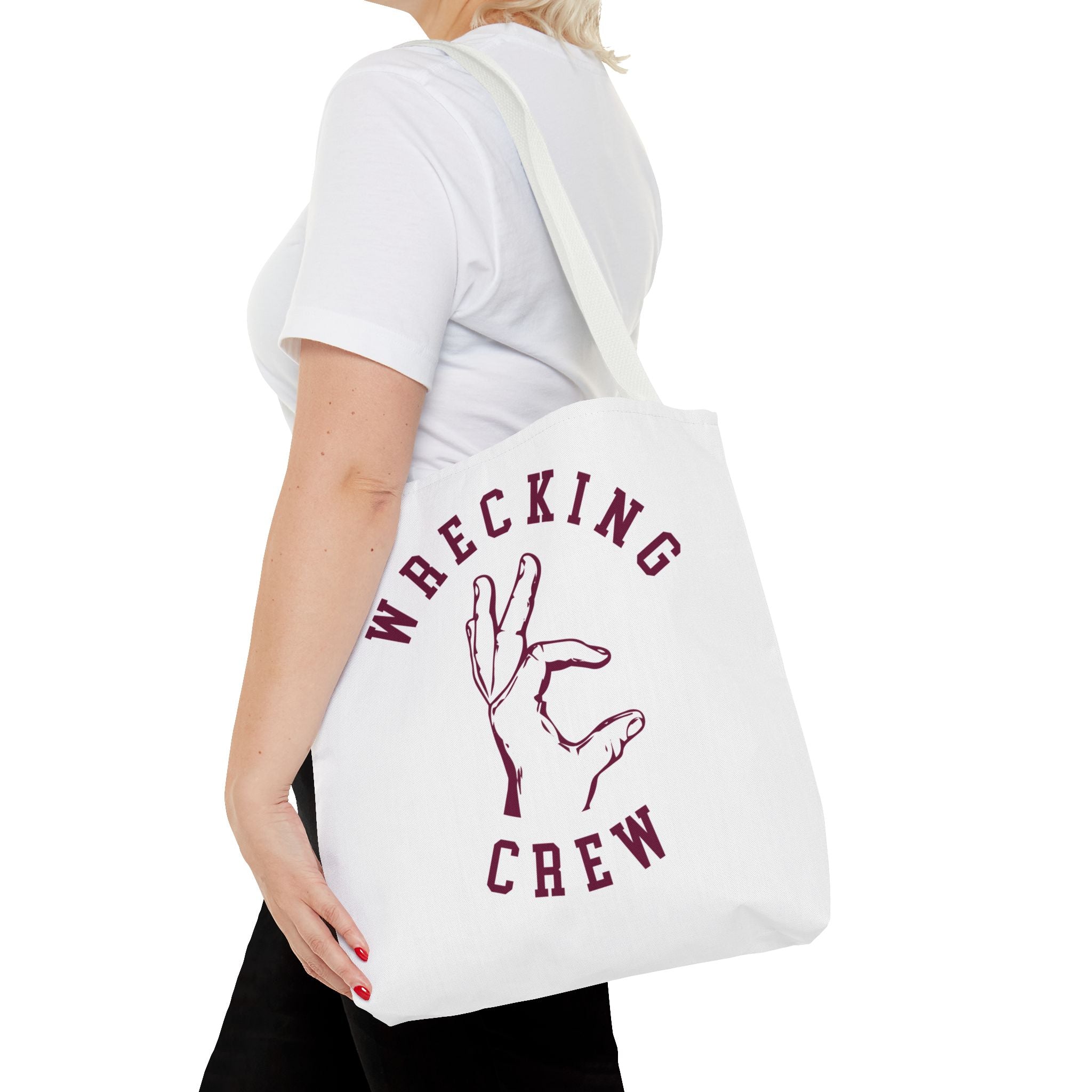 Tote Bag - Maroon on White