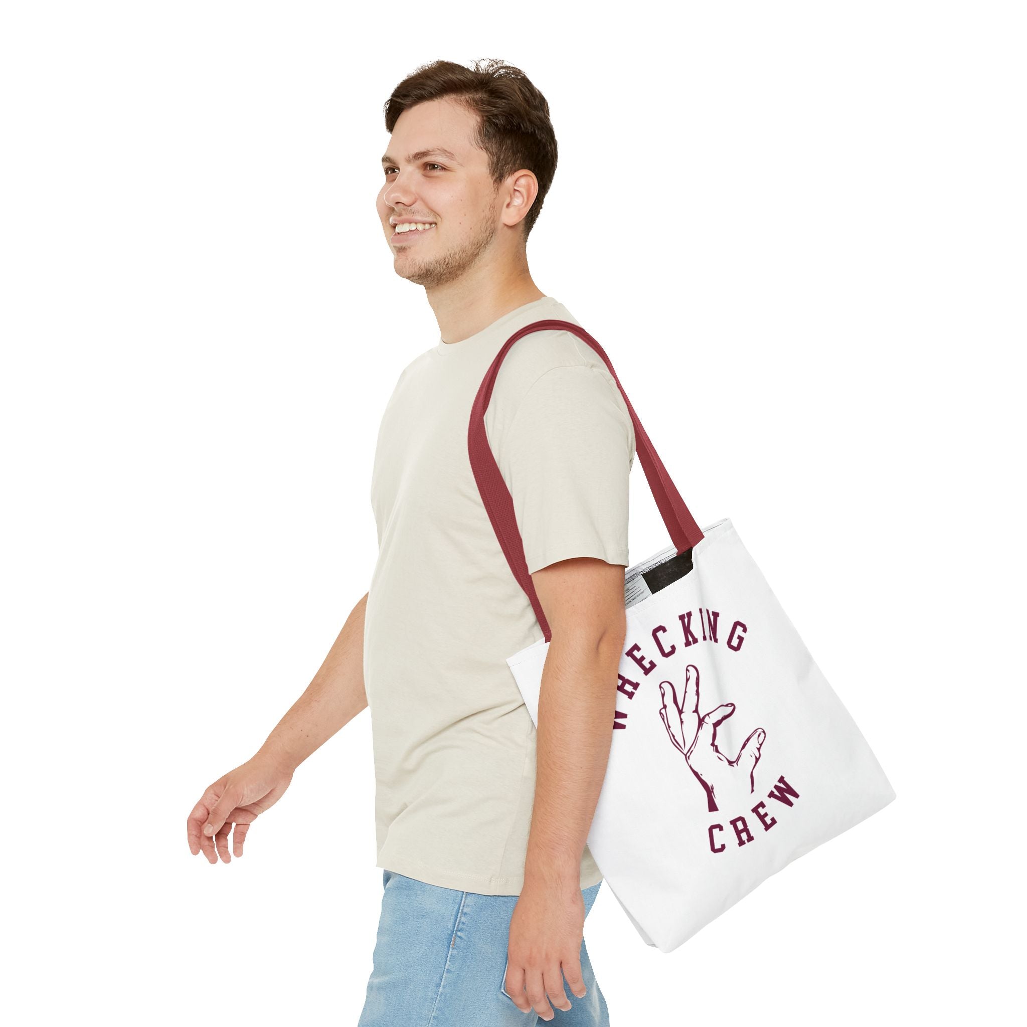 Tote Bag - Maroon on White