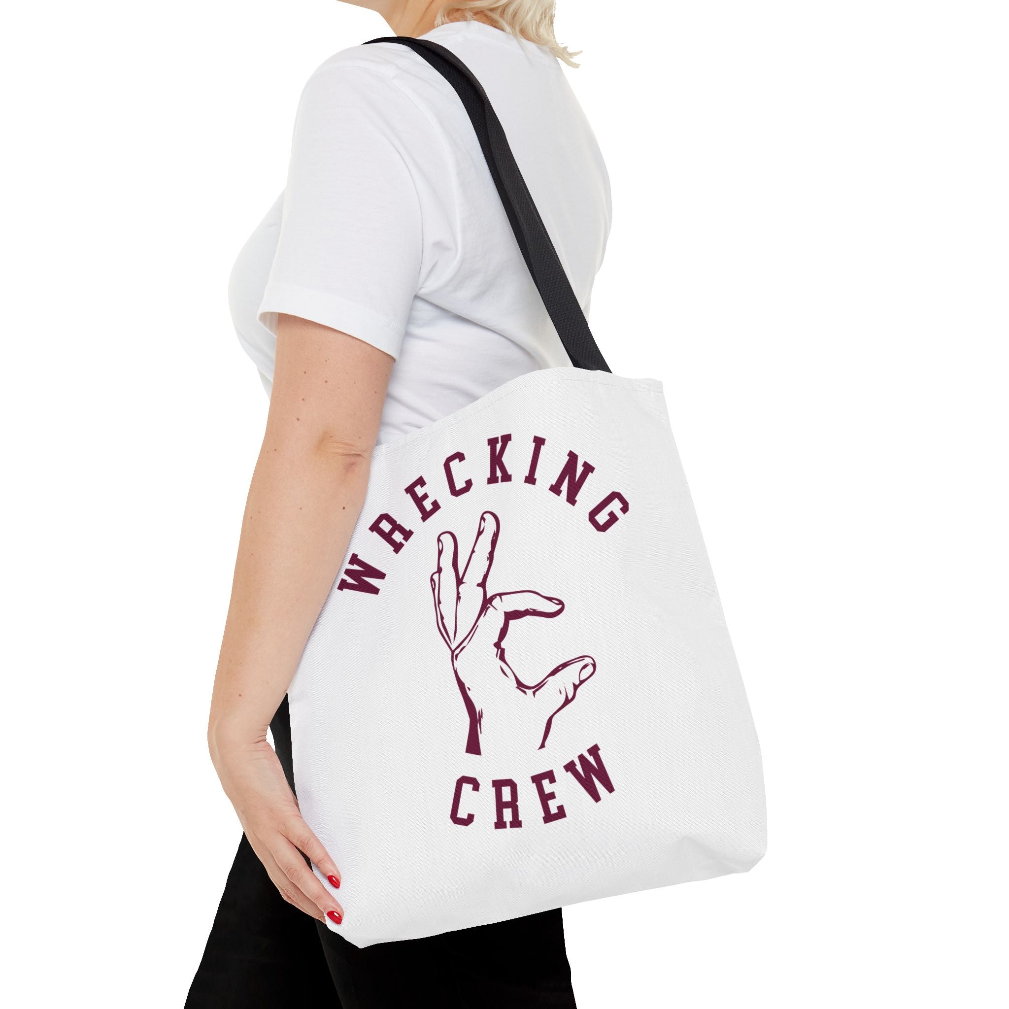 Tote Bag - Maroon on White