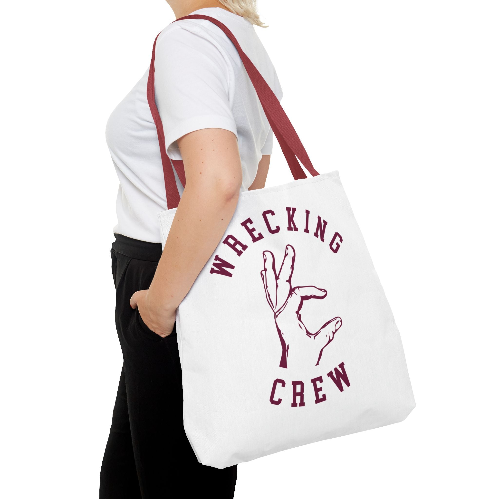 Tote Bag - Maroon on White