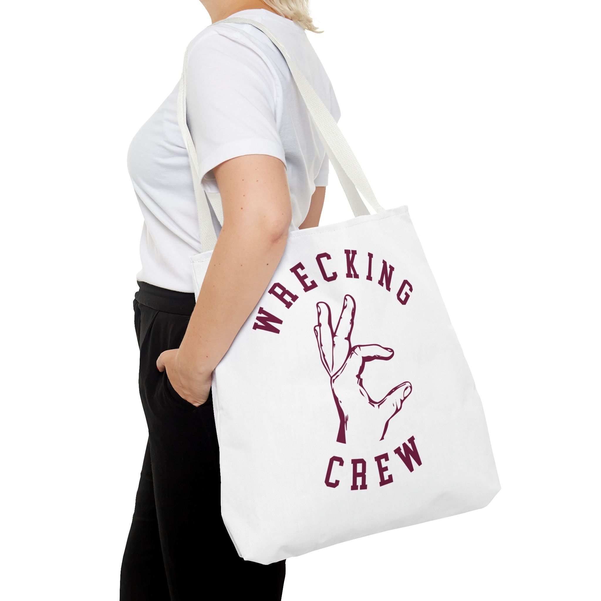 Tote Bag - Maroon on White
