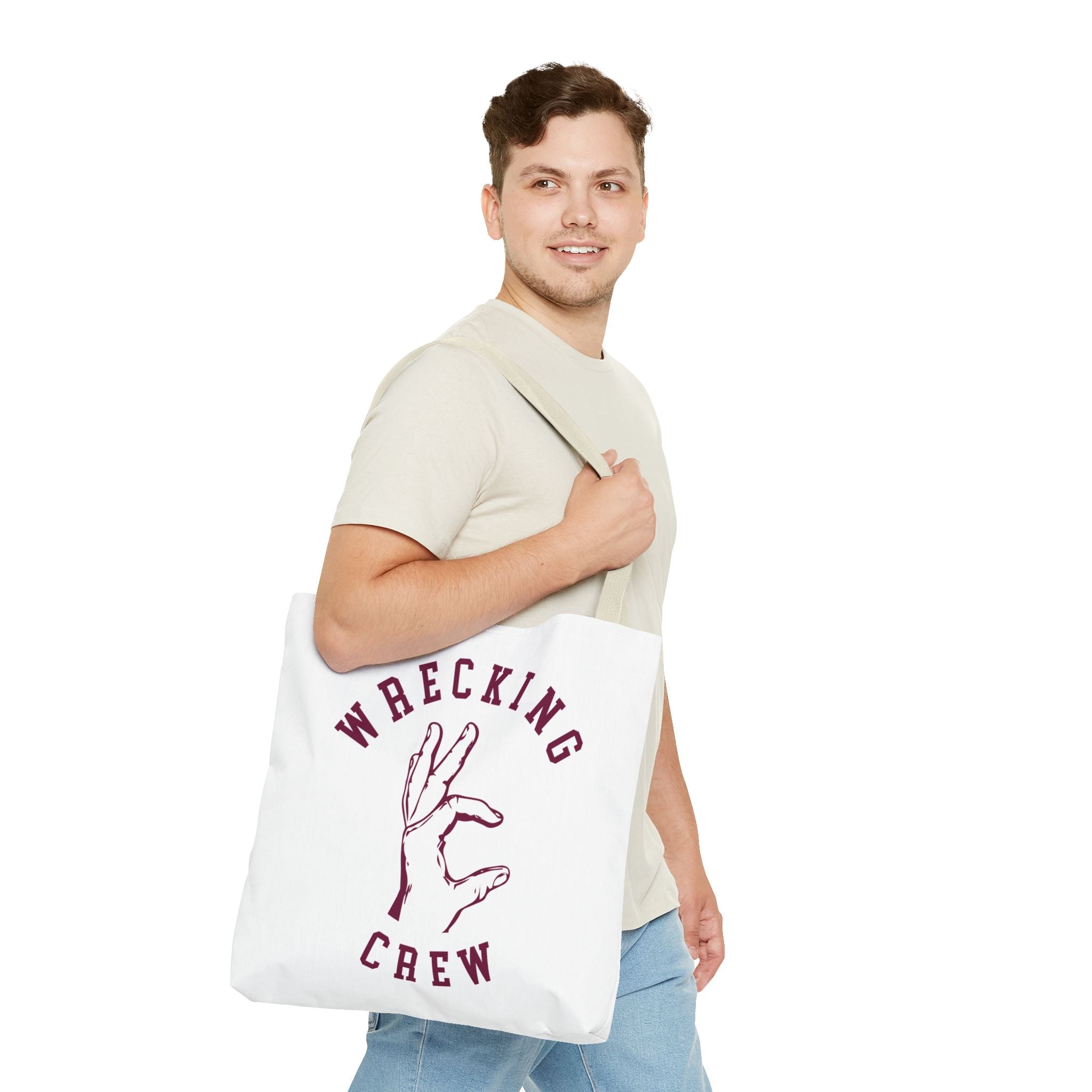 Tote Bag - Maroon on White