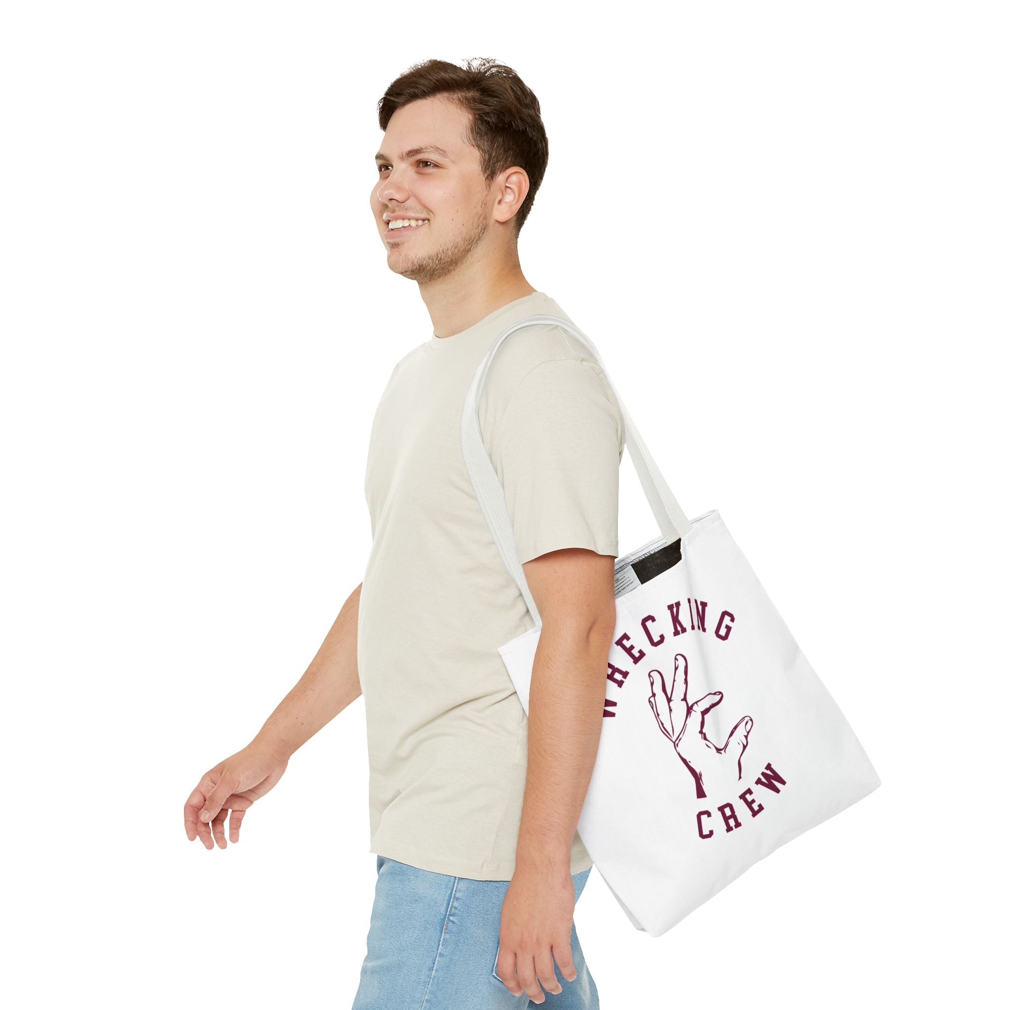 Tote Bag - Maroon on White